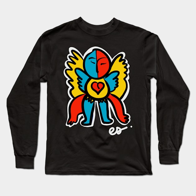 Angel Graffiti Character Love Long Sleeve T-Shirt by signorino